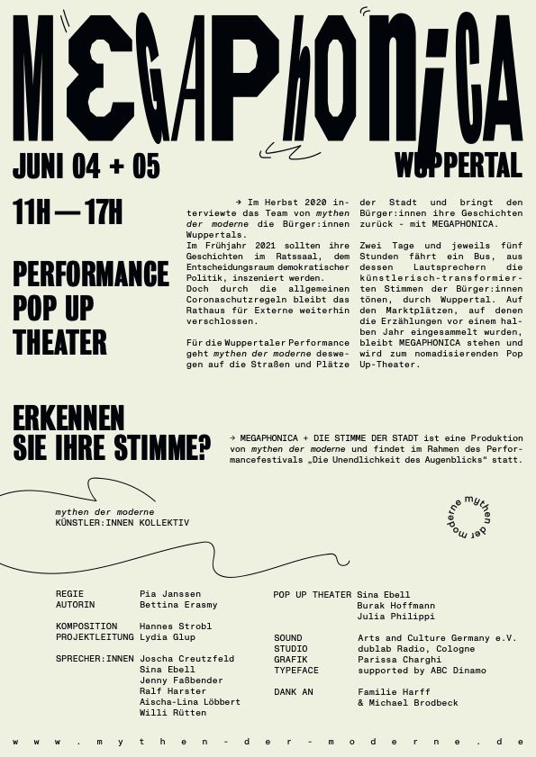 mythen der moderne | performance | megaphonica | kunst | stimme der stadt